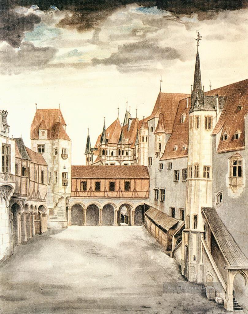 Hof des ehemaligen Schloss in Innsbruck mit Wolken Albrecht Dürer Ölgemälde